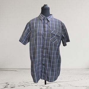 Oakley Blue Casual Button Down Shirt Lightweight Cotton Size Med